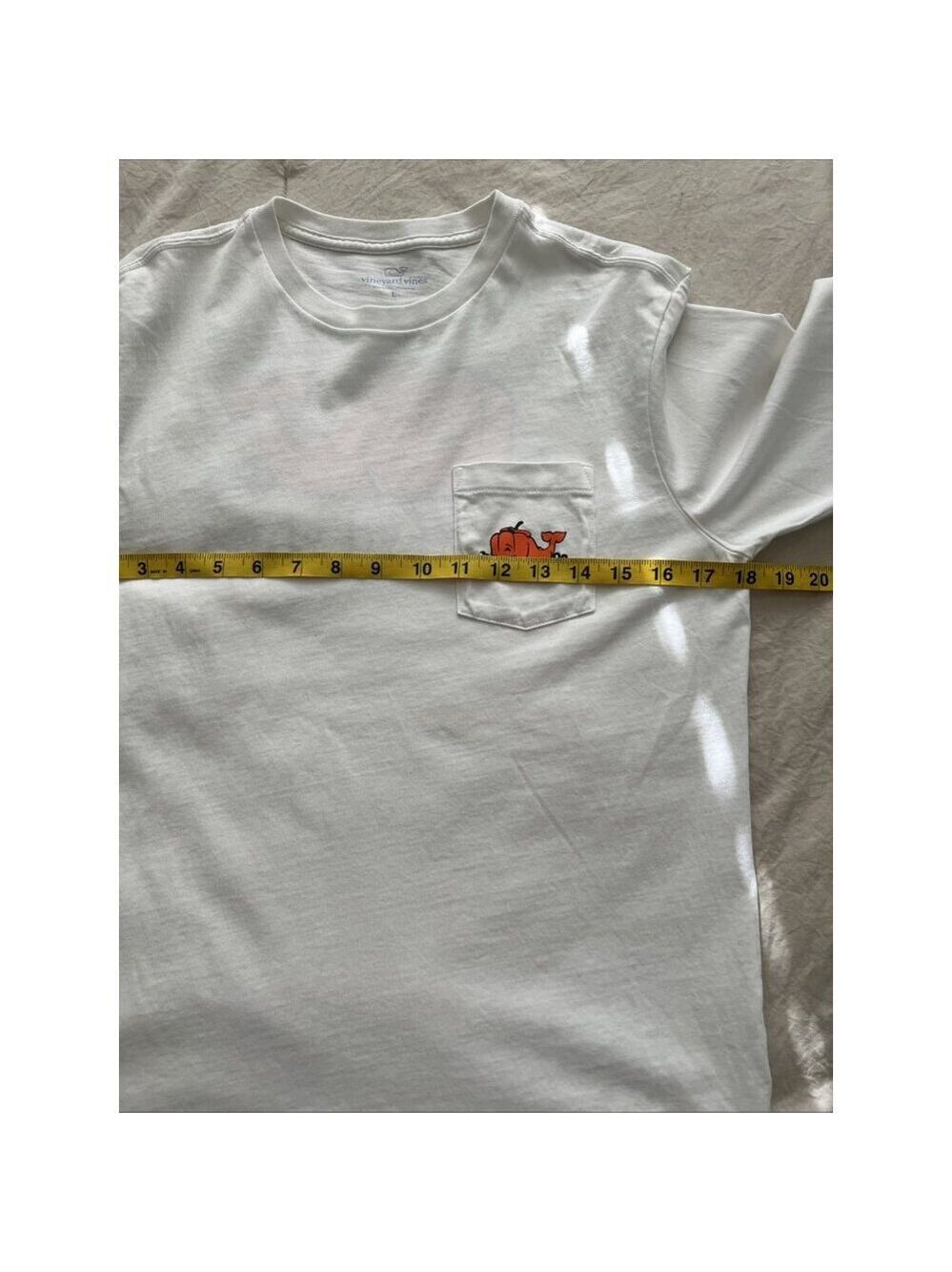 Vineyard Vines Youth Large Halloween Fall Pumpkin Whale Graphic Long Sleeve Tee - Picture 7 of 9